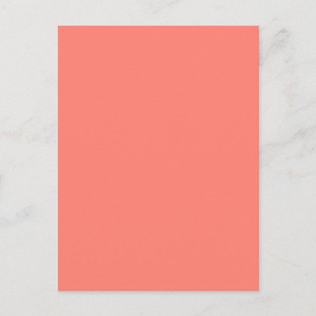 Retro Salmon Pink Solid Trend Colour Background Postcard (Front)