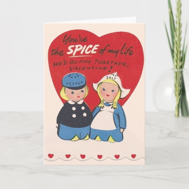 Retro Salt & Pepper Dutch Valentine's Day Card (Front)