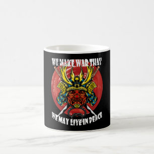 Retro Samurai Helmet - Samurai Quote About Peace Coffee Mug