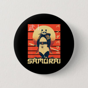 Retro Samurai Panda  2 Inch Round Button