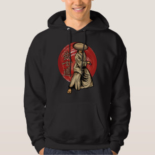 Retro Samurai Warrior with Katana - Japanese Hoodie