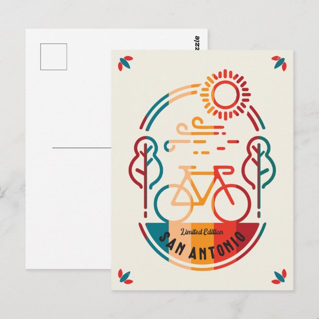 Retro San Antonio Bike Trail. Postcard (Front/Back)
