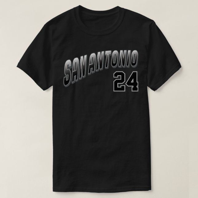 Retro San Antonio Number 24 1 T-Shirt (Design Front)