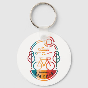 Retro San Diego Bike Trail. Keychain