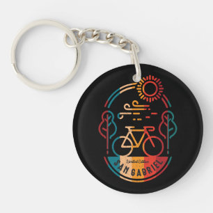 Retro San Gabriel Bike Trail. Keychain