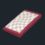 Retro Sand Rose Pink Pastel Warped Chequerboard  Trifold Wallet<br><div class="desc">Perfect warped chequered design pillow in pastel colours,  full of great vibes. Modern warped checkers in pastel Sand Rose Pink colour. This nice retro psychedelic design takes you to the wonderland. Warped checks in pastel colours. Twirl and swirl,  twist checks,  chequered pattern</div>