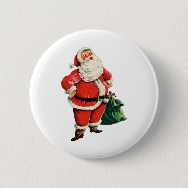Retro Santa 2 Inch Round Button (Front)