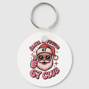 Retro Santa Approved 67 Club - Funny Christmas 67 Keychain