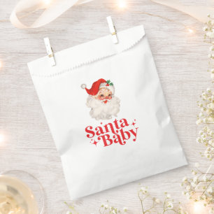 Retro Santa Baby christmas baby shower Favour Bag