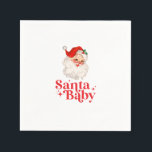 Retro Santa Baby christmas baby shower Napkin<br><div class="desc">retro Santa Baby  christmas themed baby shower paper party napkins.</div>