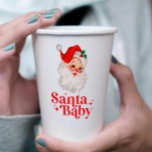 Retro Santa Baby christmas baby shower Paper Cups<br><div class="desc">retro Santa Baby  christmas themed baby shower paper party cups.</div>