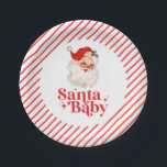 Retro Santa Baby christmas baby shower Paper Plate<br><div class="desc">retro Santa Baby  christmas themed baby shower paper party plates.</div>