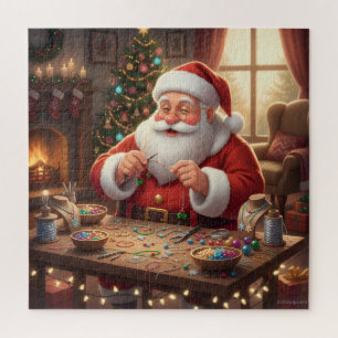 Retro Santa Beading Jewellery Christmas Jigsaw Puzzle