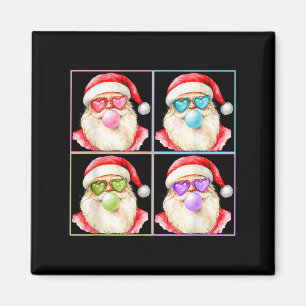 Retro Santa Blowing Bubble Gum P Art Sungles Chris Magnet