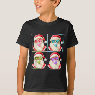 Retro Santa Blowing Bubble Gum P Art Sungles Chris T-Shirt