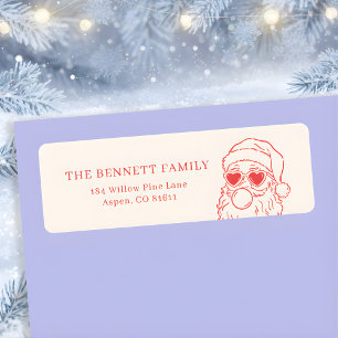 Retro Santa Bubble Holiday Return Address