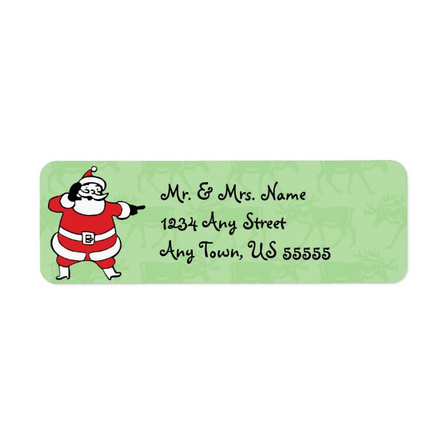 Retro Santa Christmas Address Labels (Front)