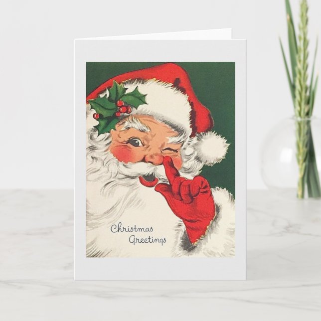 Retro Santa Christmas Card (Front)