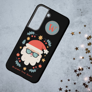 Retro Santa Christmas in July Monogram Initial Samsung Galaxy Case