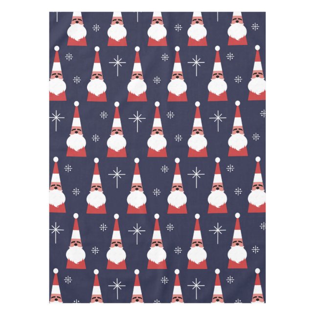Retro Santa Christmas Red Pattern Tablecloth (Front)