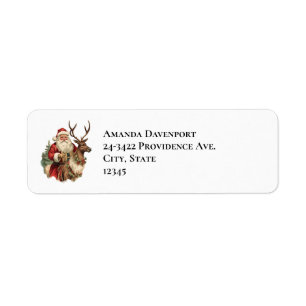 Retro Santa Claus and Reindeer Christmas