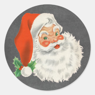 Retro Santa Claus Chalkboard Christmas Stickers