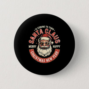 Retro Santa Claus Christmas Vintage Holiday For Ev 2 Inch Round Button