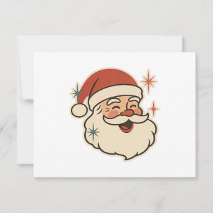 Retro Santa Claus Face – Vintage Christmas Holiday Save The Date