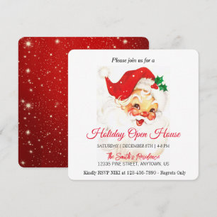 Retro Santa Claus for your celebration, open house Holiday Card