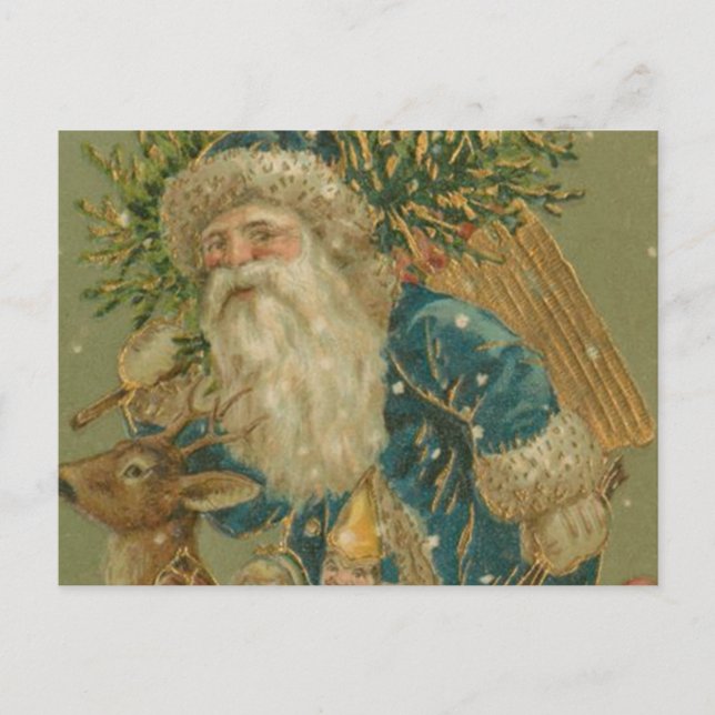 Retro Santa Claus from 1900's Holiday Postcard (Front)