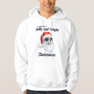 Retro Santa Claus Jolly and Bright Christmas Hoodie