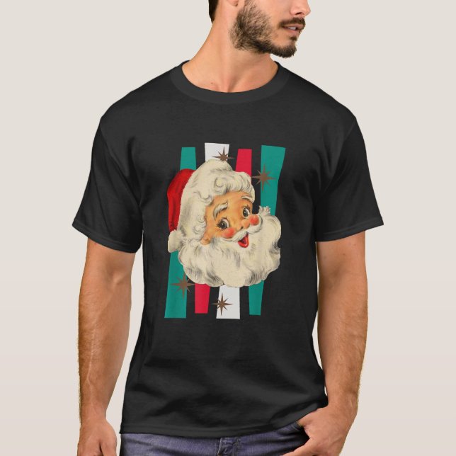 Retro Santa Claus Mid Century Modern Christmas 195 T-Shirt (Front)