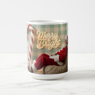 Retro Santa Claus Relaxing in a Fuzzy Chair Coffee Mug