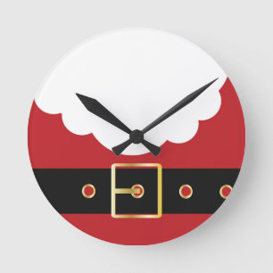 retro santa claus round clock