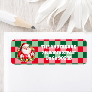 Retro Santa Claus Tartan Plaid Christmas