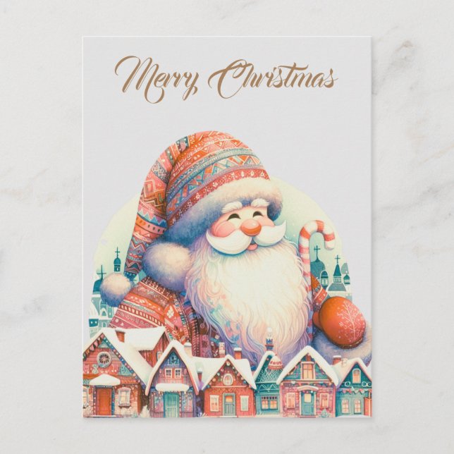 Retro Santa Claus Village Postcard (Front)