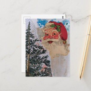Retro Santa Collage Postcard