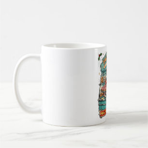 Retro Santa Doughnut Shop Christmas Coffee Mug
