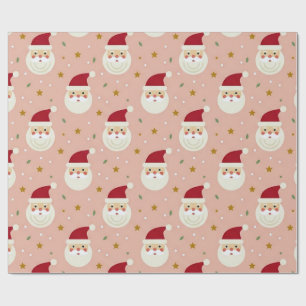 Retro Santa Face Christmas Wrapping Paper