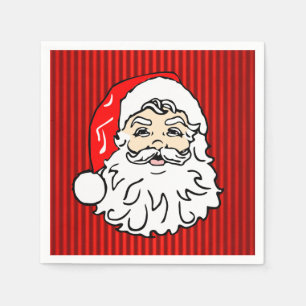 Retro Santa Face Red Napkin