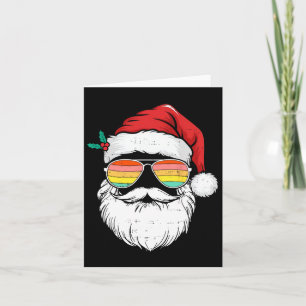 Retro Santa Face Sungles Christmas Xmas Men Women Card