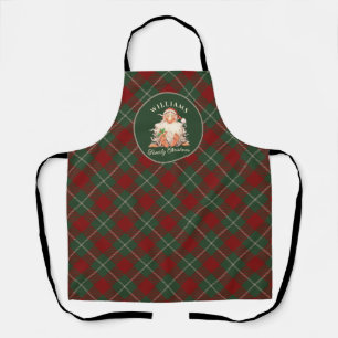 Retro Santa Family Christmas with Name and Year Apron