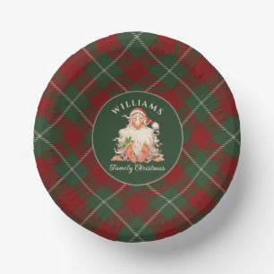 Retro Santa Family Christmas with Name and Year Paper Plate