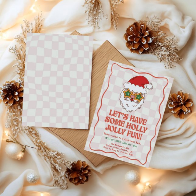 Retro Santa Fun Christmas Party Invitation (Creator Uploaded)