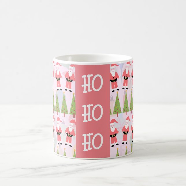Retro Santa Fun Holiday Pattern Retro  Coffee Mug (Center)