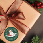 Retro Santa Gift Label North Pole Workshop<br><div class="desc">Cute Christmas gift label design featuring a retro design of a happy Santa. Personalize with a name(s) with the editor before ordering or clear to leave blank.</div>