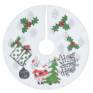 Retro Santa Ho Ho Ho Christmas Tree Skirt