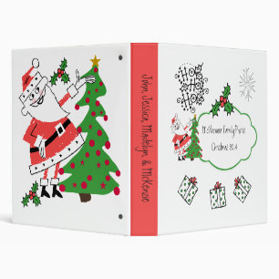 Retro Santa Ho Ho Ho Holiday Custom Binder