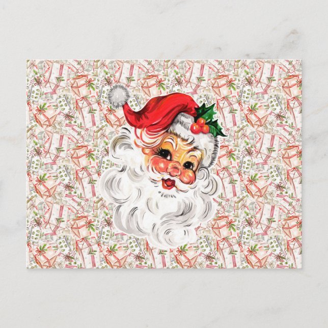 Retro Santa Holiday Postcard (Front)