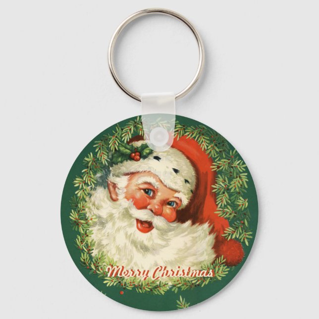 Retro Santa Keychain (Front)